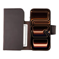 iPhone 18 Pro Leather Wallet Case - Tudor 2 - in - 1 Tri - Fold Folio, Distressed Coffee - BlackBrook Case