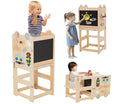 Kids Learning Tower Wooden Step Stool Kitchen Helper Busy Board Black-314