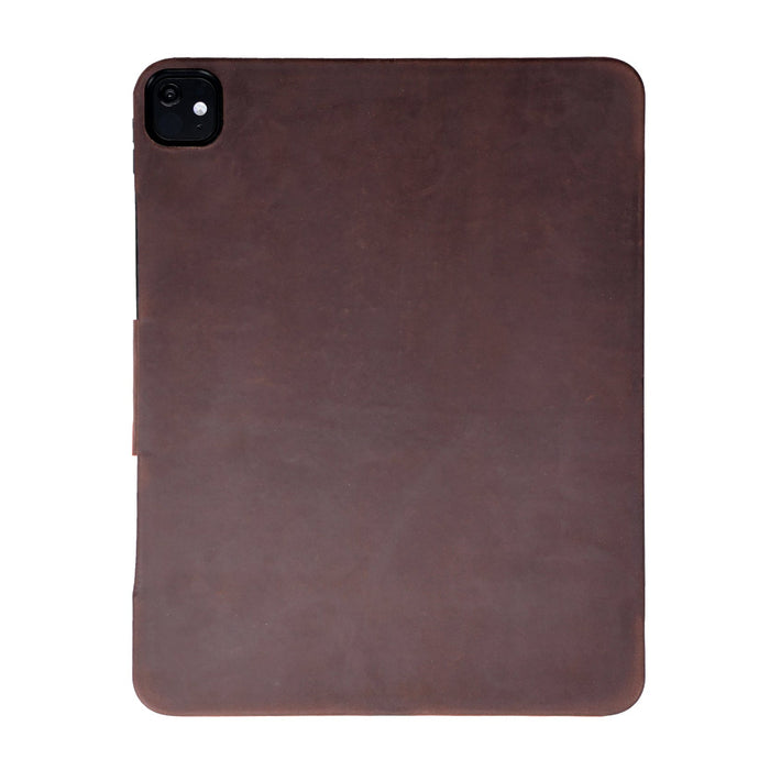 Leather iPad Pro 13 - inch Case (M4 - M5), Turner Magnetic Smart Folio, Distressed Coffee - BlackBrook Case