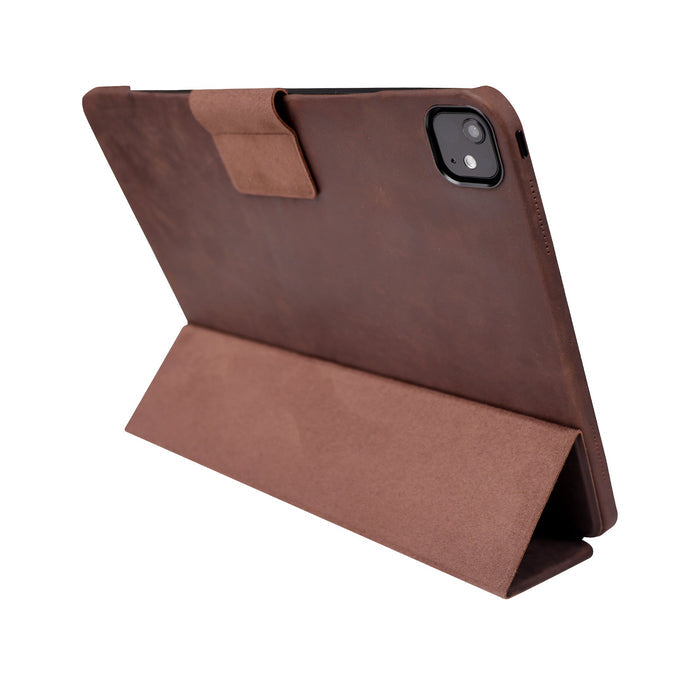 Leather iPad Pro 13 - inch Case (M4 - M5), Turner Magnetic Smart Folio, Distressed Coffee - BlackBrook Case