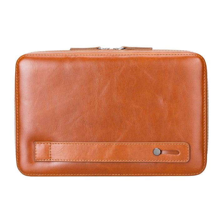 Leather Travel Cable Organizer – Rustic Tan - BlackBrook Case