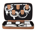 Leather Travel Cable Organizer – Saddle Brown - BlackBrook Case