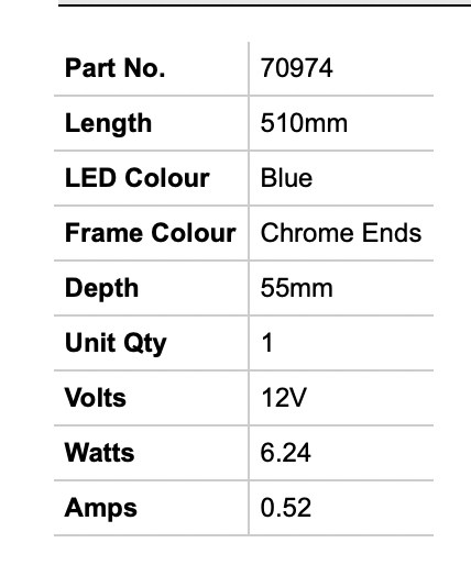 LED - HAND RAIL - BLUE ILLUMINATION