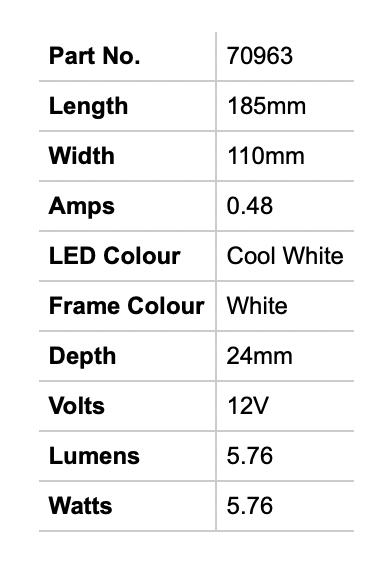 LED - INTERIOR LIGHT - RECTANGULAR