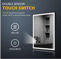 LED Bathroom Mirror 80x60 Black Frame Anti Fog Dimmeable Backlit Illuminated-263