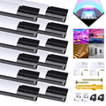 LED Strip Profile 12 Pack Black V Shape Channel 1M Diffuser Clips- 255