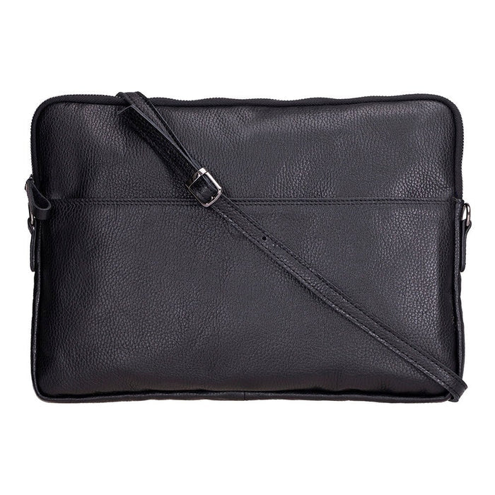 Leeds Slim Leather Laptop / Tablet Sleeve, Black - BlackBrook Case