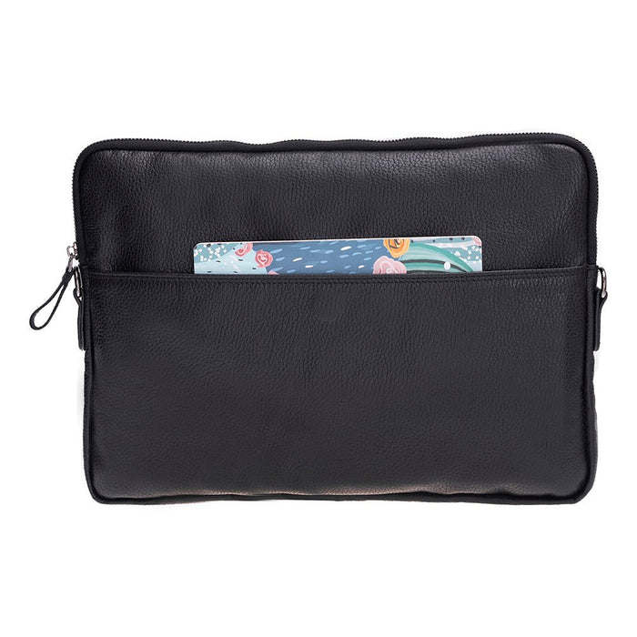 Leeds Slim Leather Laptop / Tablet Sleeve, Black - BlackBrook Case