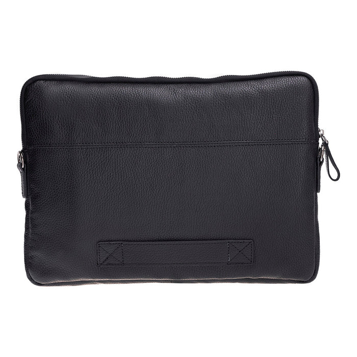 Leeds Slim Leather Laptop / Tablet Sleeve, Black - BlackBrook Case