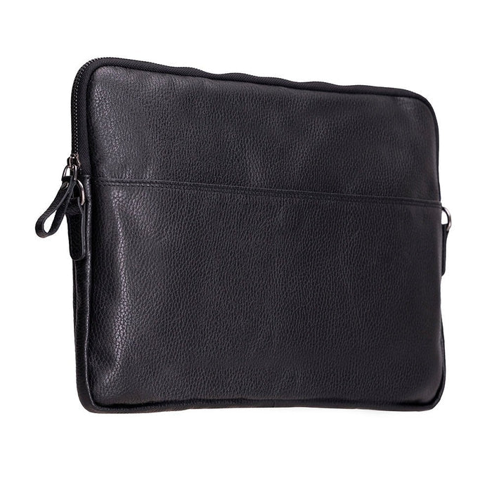 Leeds Slim Leather Laptop / Tablet Sleeve, Black - BlackBrook Case