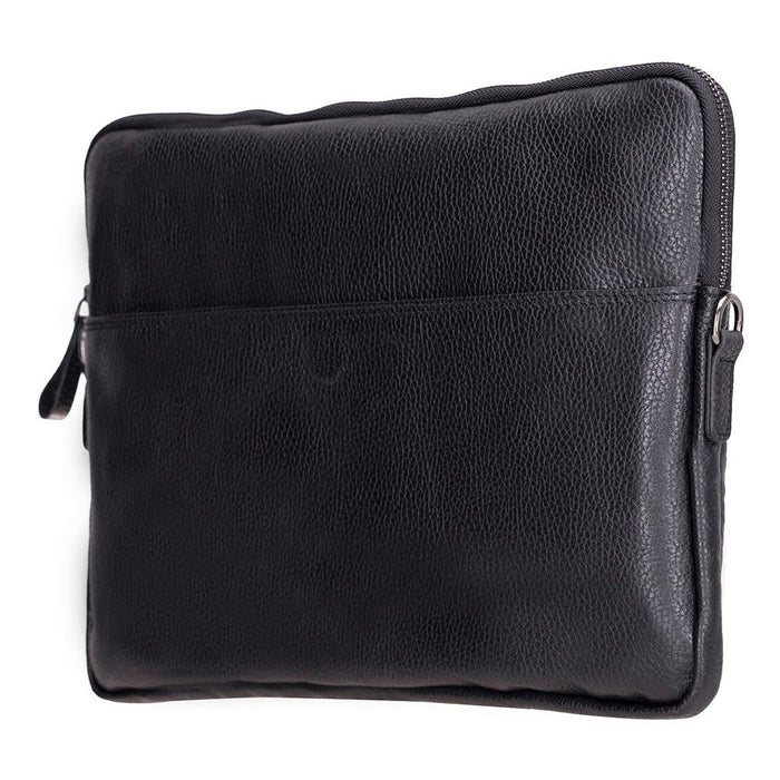 Leeds Slim Leather Laptop / Tablet Sleeve, Black - BlackBrook Case