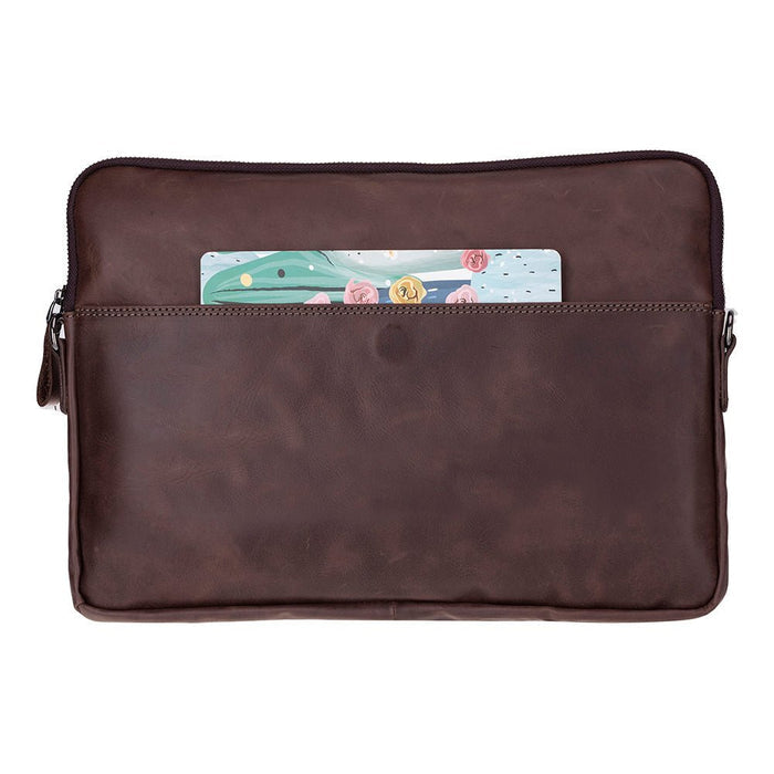 Leeds Slim Leather Laptop / Tablet Sleeve, Dark Brown - BlackBrook Case