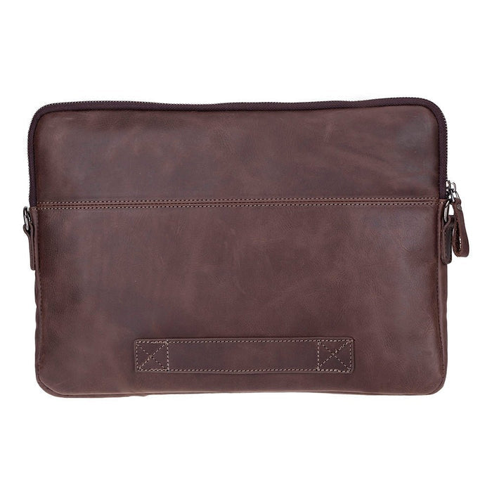 Leeds Slim Leather Laptop / Tablet Sleeve, Dark Brown - BlackBrook Case