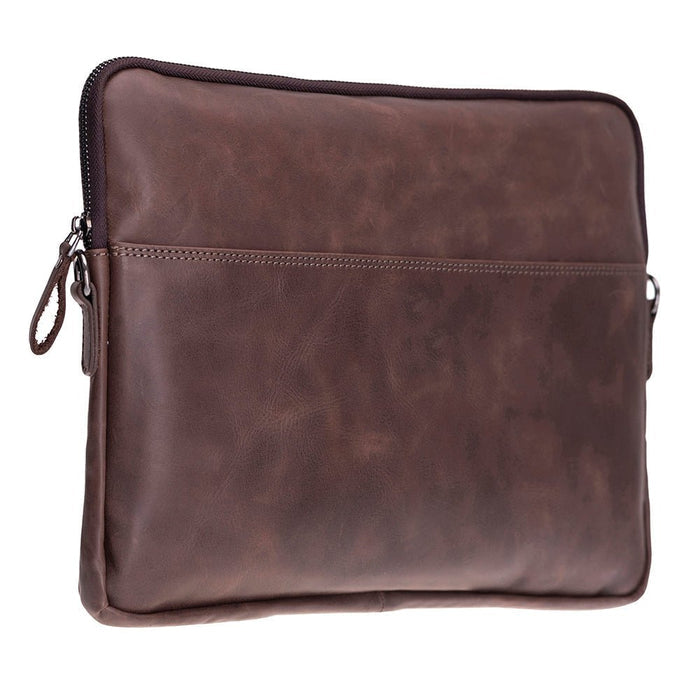 Leeds Slim Leather Laptop / Tablet Sleeve, Dark Brown - BlackBrook Case