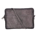 Leeds Slim Leather Laptop / Tablet Sleeve, Gray - BlackBrook Case