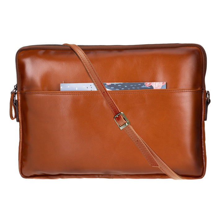 Leeds Slim Leather Laptop / Tablet Sleeve, Tan - BlackBrook Case