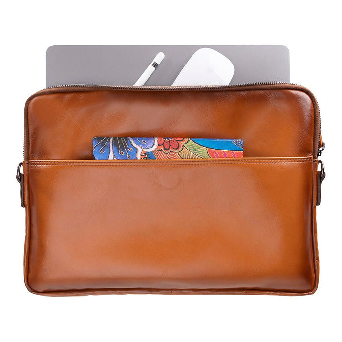 Leeds Slim Leather Laptop / Tablet Sleeve, Tan - BlackBrook Case