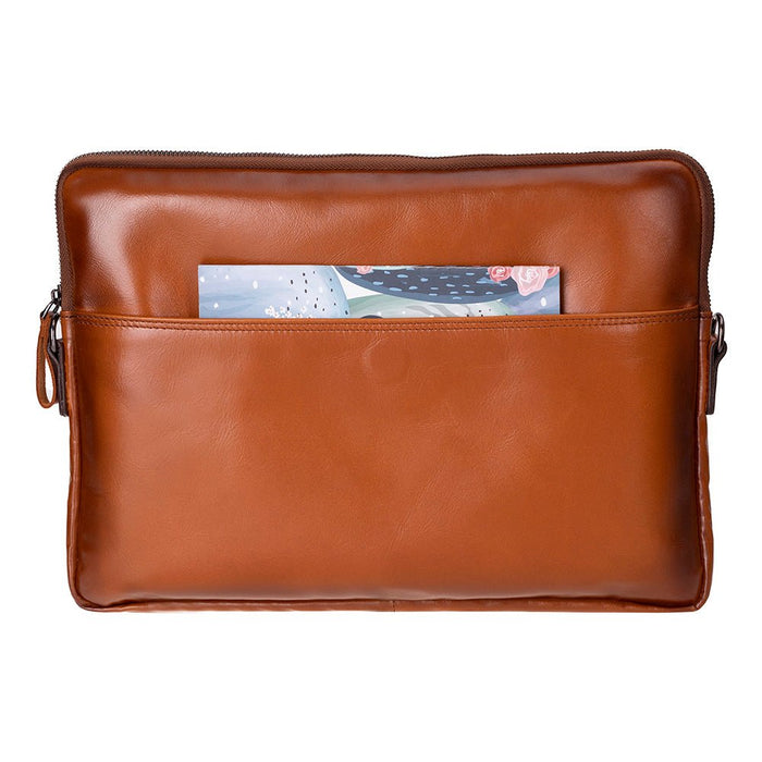 Leeds Slim Leather Laptop / Tablet Sleeve, Tan - BlackBrook Case