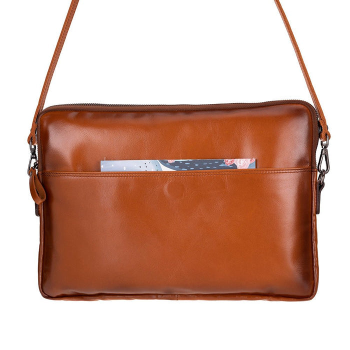 Leeds Slim Leather Laptop / Tablet Sleeve, Tan - BlackBrook Case