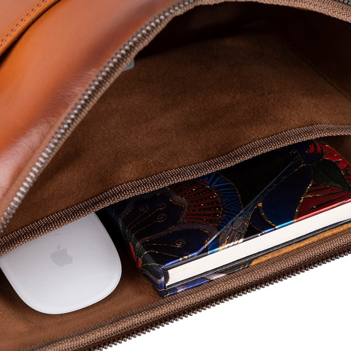 Leeds Slim Leather Laptop / Tablet Sleeve, Tan - BlackBrook Case