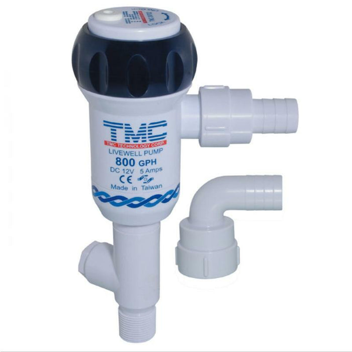Livewell Pump 800GPH 12V (Seacock) Straight - Bosuns Boat