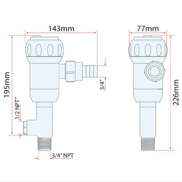 Livewell Pump 800GPH 12V (Seacock) Straight - Bosuns Boat
