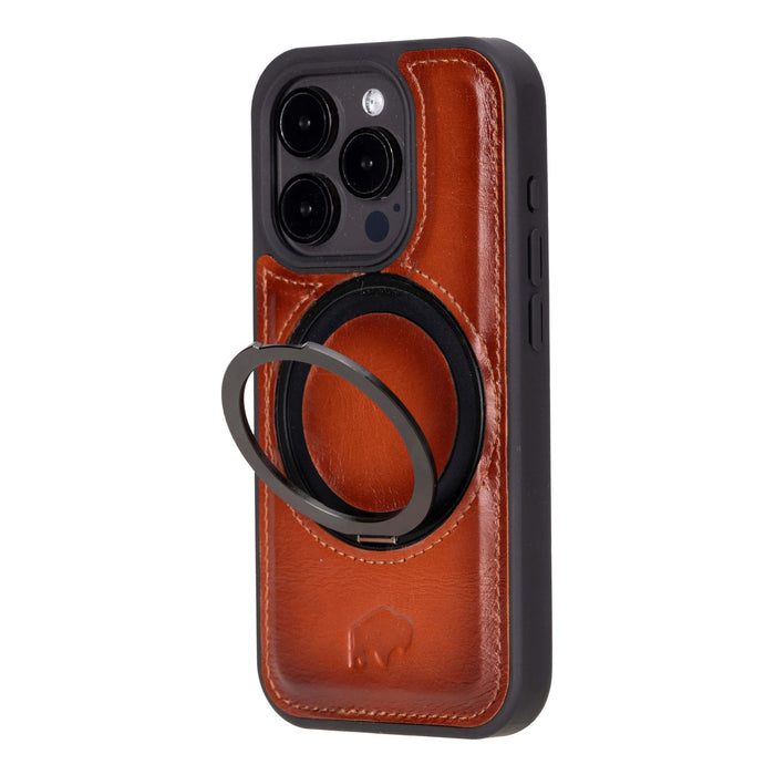 Loop Leather Snap-On Case – iPhone 15 Pro, Burnished Tan - BlackBrook Case