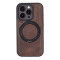 Loop Leather iPhone 15 Pro MagSafe Case with Grip Strap, Distressed Coffee - BlackBrook Case