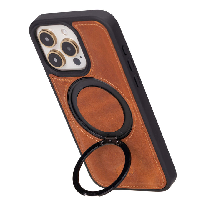 Loop Leather Snap-On Case – iPhone 15 Pro Max, Golden Brown - BlackBrook Case