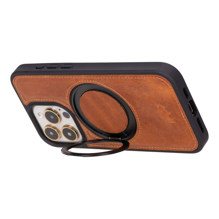 Loop Leather Snap-On Case – iPhone 15 Pro Max, Golden Brown - BlackBrook Case