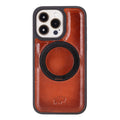 Loop Leather iPhone 15 Pro Max MagSafe Case with Grip Strap, Burnished Tan - BlackBrook Case