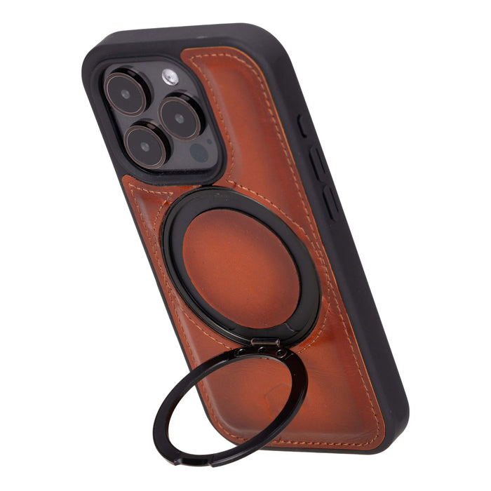 Loop Leather Snap-On Case – iPhone 15 Pro, Burnished Tan - BlackBrook Case