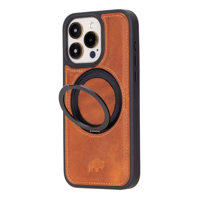 Loop Leather Snap-On Case – iPhone 15 Pro Max, Golden Brown - BlackBrook Case