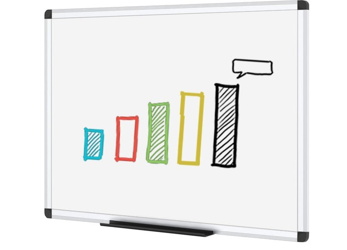 Magnetic Whiteboard 120x90cm Dry Erase Board Aluminium Frame with Pen Tray-60