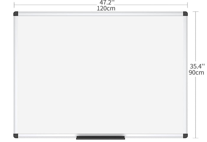 Magnetic Whiteboard 120x90cm Dry Erase Board Aluminium Frame with Pen Tray-60