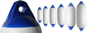 MAJONI Heavy Duty Fenders White with Blue Tips Multiple Sizes - Bosuns Boat
