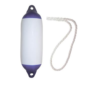 MAJONI Heavy Duty Fenders White with Blue Tips Multiple Sizes - Bosuns Boat