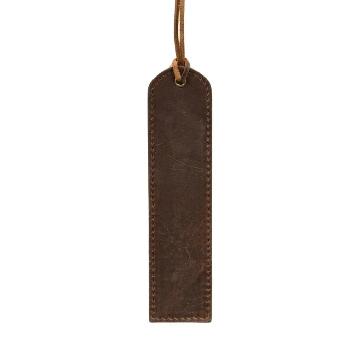 Markora Stitched Leather Bookmark, Coffee - BlackBrook Case