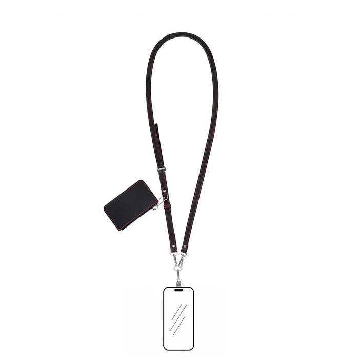 Marlow PU Leather Phone Strap & Wallet Set, Black - BlackBrook Case