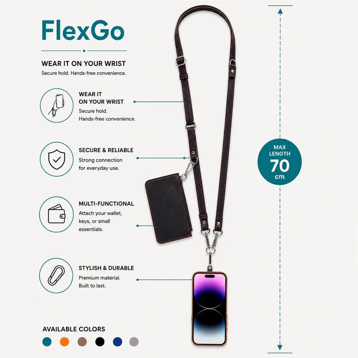 Marlow PU Leather Phone Strap & Wallet Set, Black - BlackBrook Case