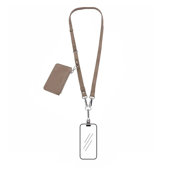 Marlow PU Leather Phone Strap & Wallet Set, Mink - BlackBrook Case
