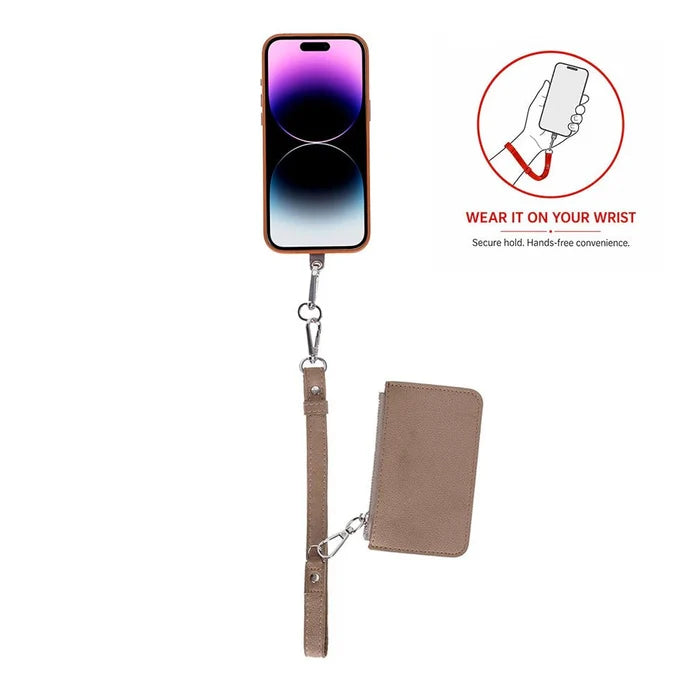 Marlow PU Leather Phone Strap & Wallet Set, Mink - BlackBrook Case