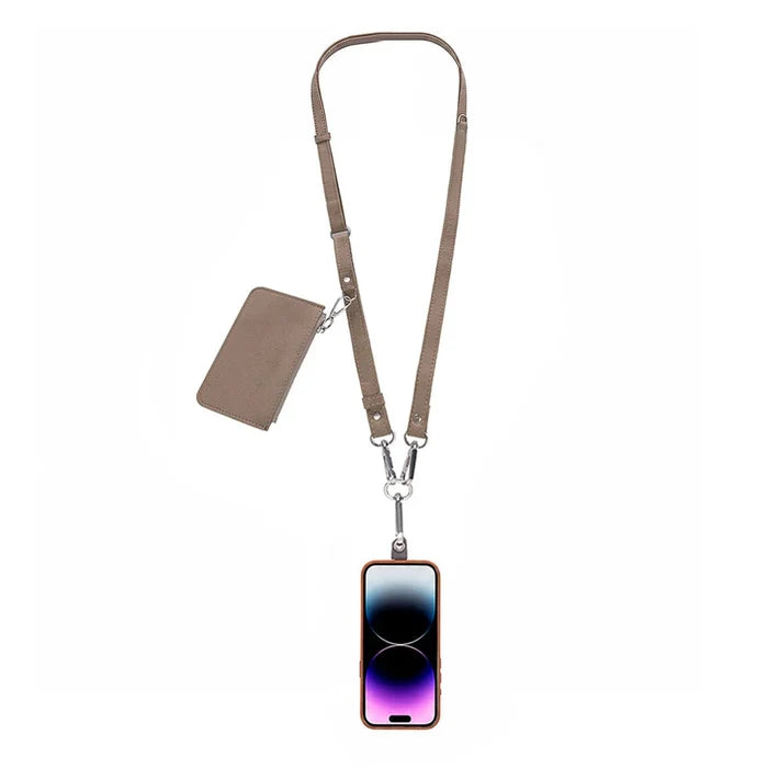 Marlow PU Leather Phone Strap & Wallet Set, Mink - BlackBrook Case
