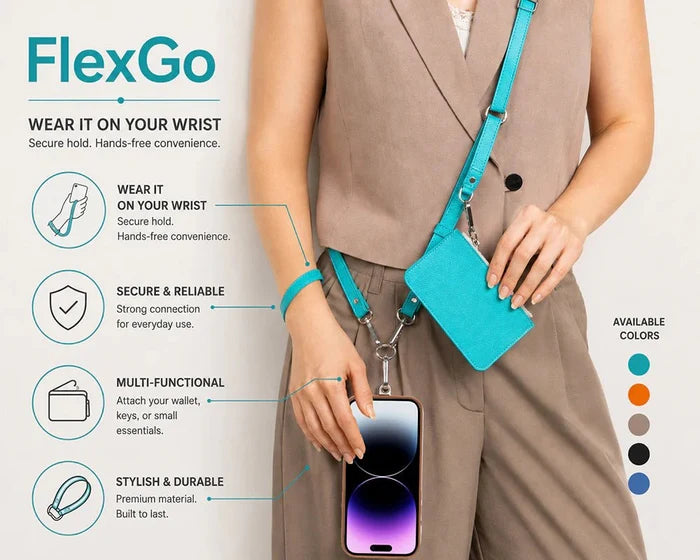 Marlow PU Leather Phone Strap & Wallet Set, Turquoise - BlackBrook Case