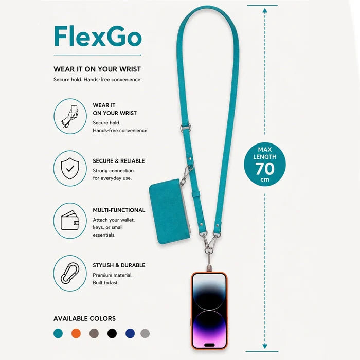 Marlow PU Leather Phone Strap & Wallet Set, Turquoise - BlackBrook Case