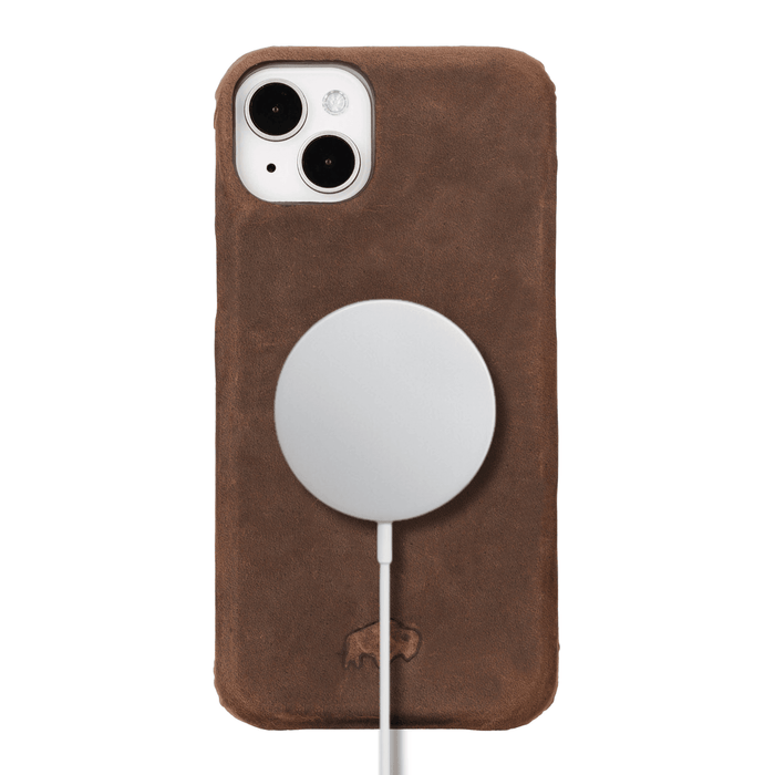 Mason Full-Grain Leather MagSafe Case ‚Äì iPhone 15 Plus, Distressed Coffee - BlackBrook Case