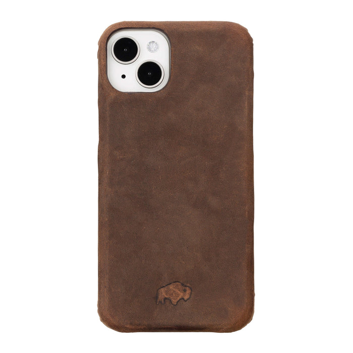 Mason Leather iPhone 15 Plus MagSafe Case, Distressed Coffee - BlackBrook Case