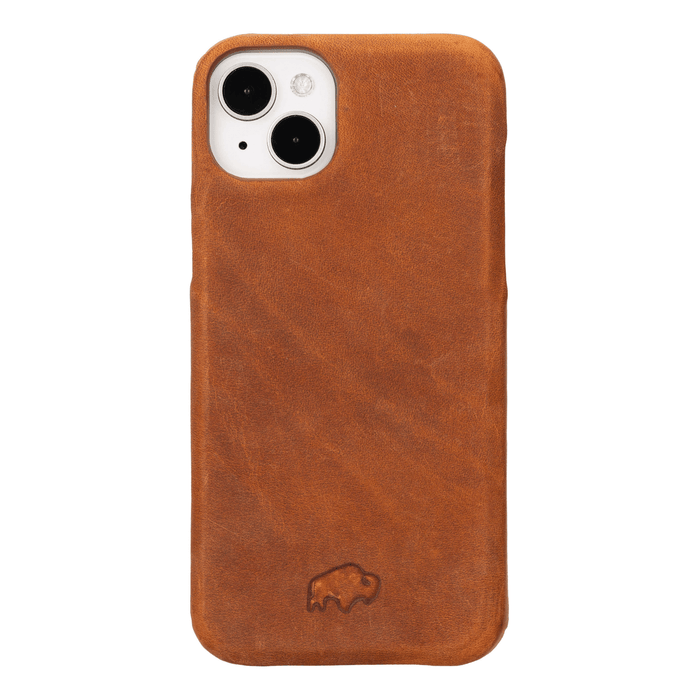 Mason Leather iPhone 15 Plus MagSafe Case, Golden Brown - BlackBrook Case