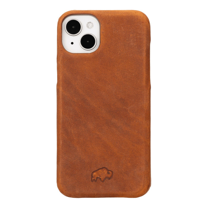 Mason Leather iPhone 15 Plus MagSafe Case, Golden Brown - BlackBrook Case