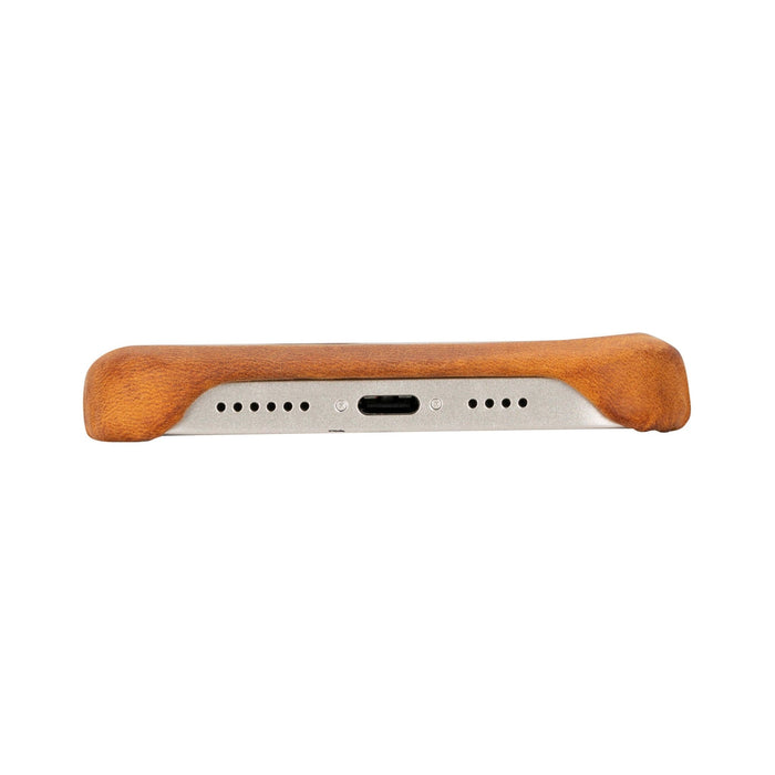 Mason Leather iPhone 15 Plus MagSafe Case, Golden Brown - BlackBrook Case